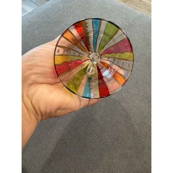 Festive Stripes Glass Bell - Pier 1 Imports - Picture 4 of 7